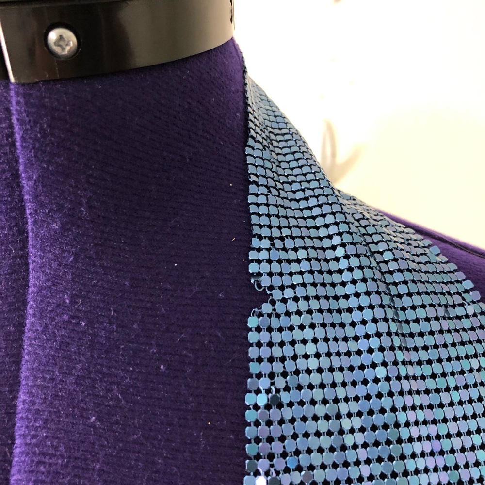 Savage X Fenty by Rihanna Blue Shiny Metallic Mesh Beaded Top - Picture 14 of 17
